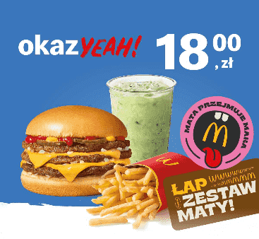 Kupon McDonald's - Potrójny Cheeseburger + średnie frytki + Vanilla Matcha Latte