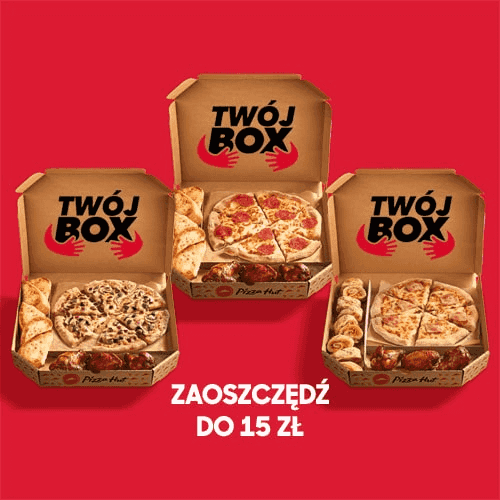 Kupon Pizza Hut - 3x Twój Box - Dowolny smak pizzy