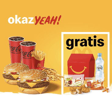 Kupon McDonald's - 2 x McZestaw Powiększony McRoyal®, Happy Meal® Gratis