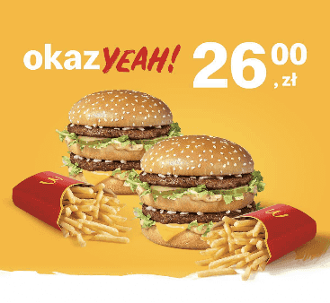 Kupon McDonald's - 2 x (Big Mac® + Średnie frytki)