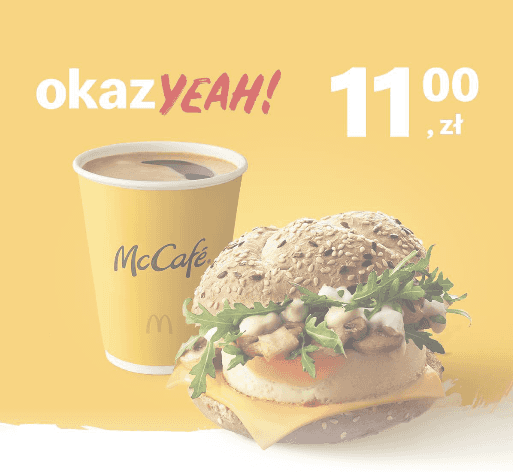 Kupon McDonald's - Kajzerka Jajko i Pieczarki + średnia kawa czarna lub z mlekiem