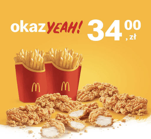 Kupon McDonald's - 2 x (Supreme Crispy Chicken Tenders 3 szt. + Średnie frytki)