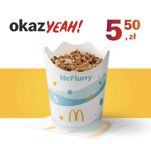 Kupon McDonald's - McFlurry® o smaku słonego karmelu z posypką Lion® albo KitKat®