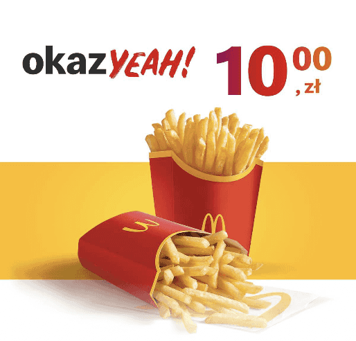 Kupon McDonald's - 2 x Średnie frytki