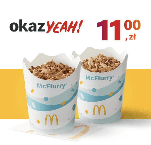 Kupon McDonald's - 2 x McFlurry® o smaku słonego karmelu z posypką Lion® albo KitKat®