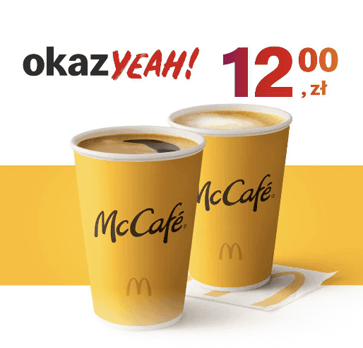 Kupon McDonald's - 2 x Duża kawa czarna albo z mlekiem