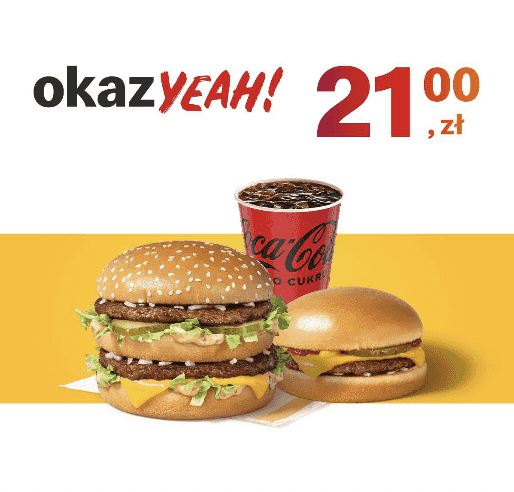 Kupon McDonald's - Big Mac® + Cheeseburger + mały napój