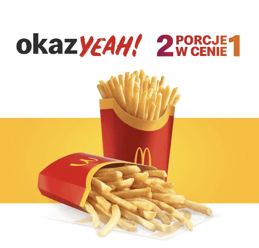 Kupon McDonald's - 2 x Duże frytki w cenie 1