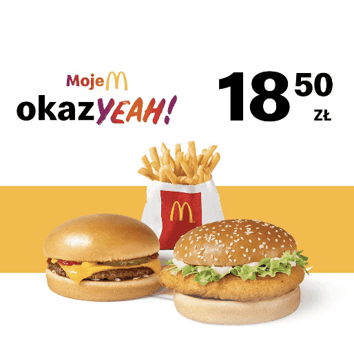 Kupon McDonald's - McChicken + Cheeseburger + małe frytki